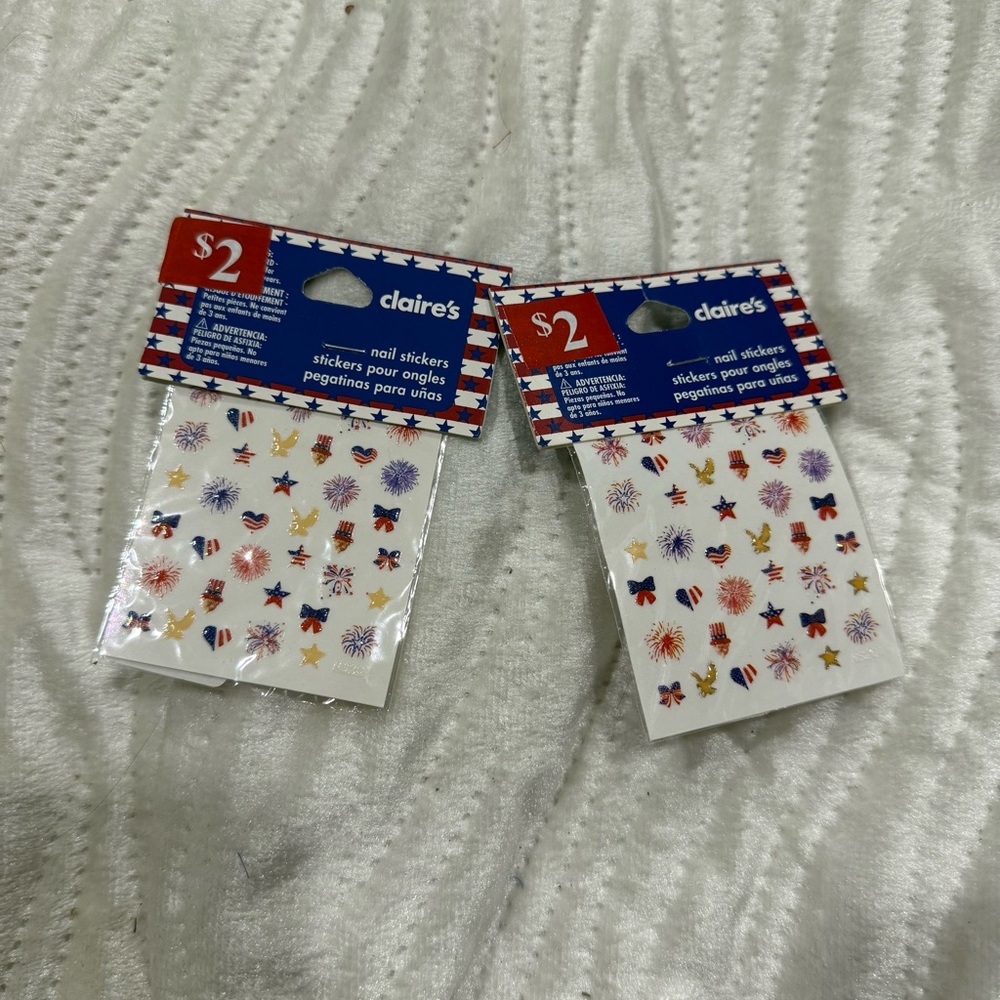 10 for $10 Claire's Blue and White Nail Stickers